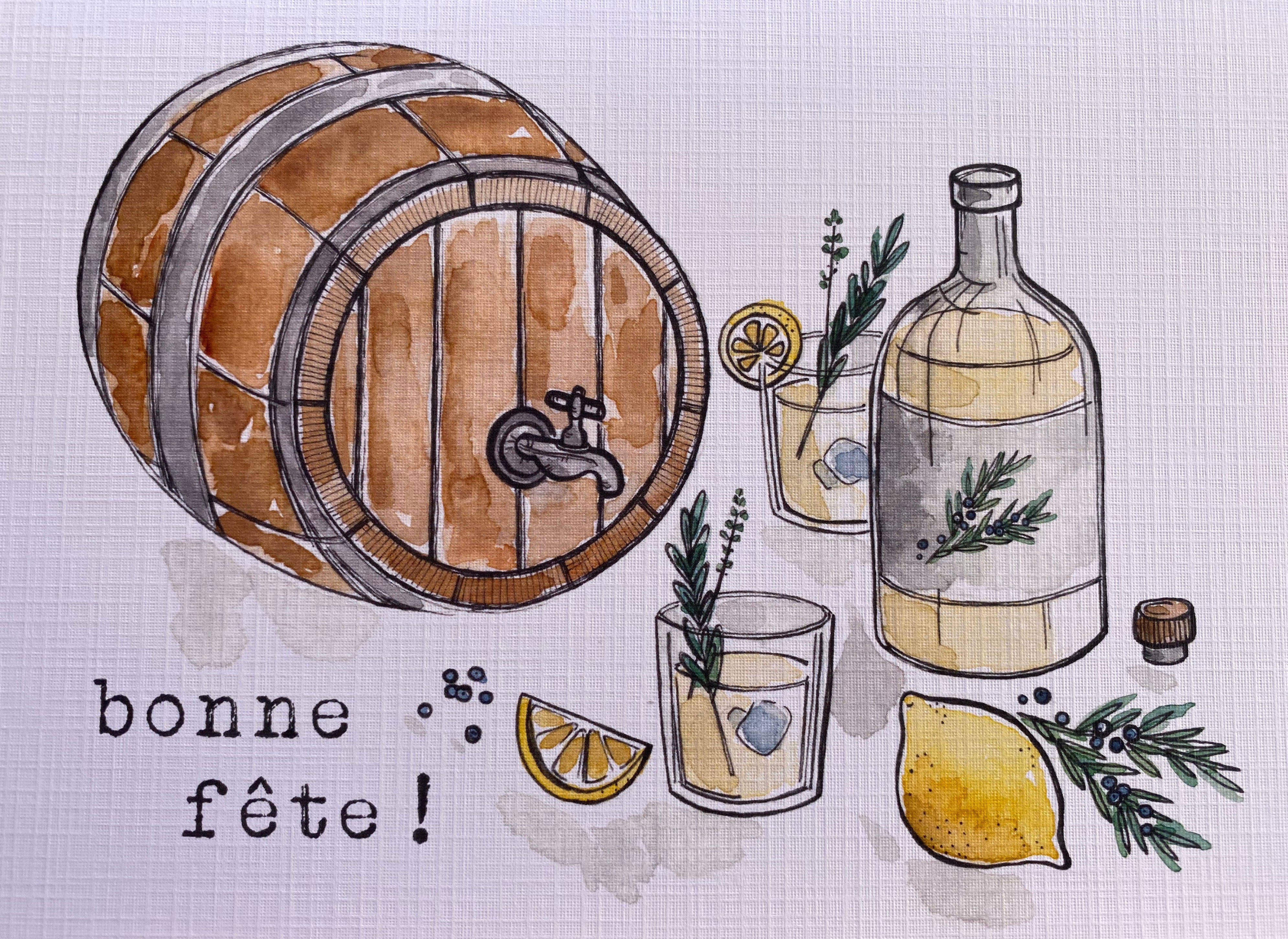Carte de souhaits à l'aquarelle